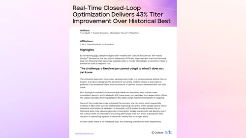 Real-Time Closed-Loop Optimization Delivers 43% Titer Improvement