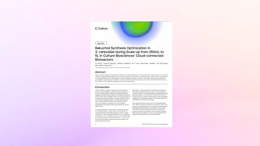Bakuchiol Synthesis Optimization in&nbsp;S. cerevisiae: From 250mL to 5L