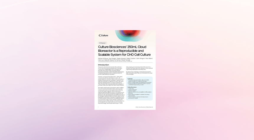 A Reproducible and Scalable System for CHO Cell Culture
