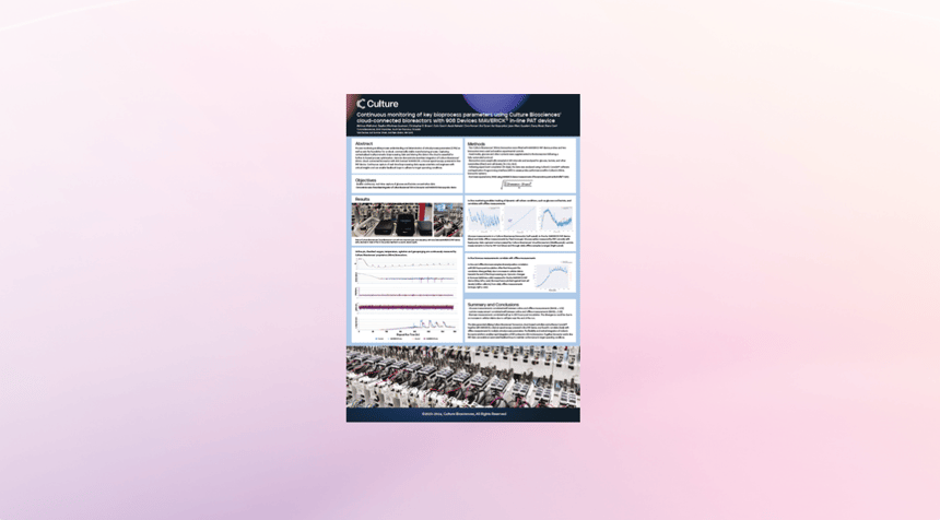 Continuous monitoring with Culture Biosciences 250mL Bioreactors and 908 Devices MAVERICK
