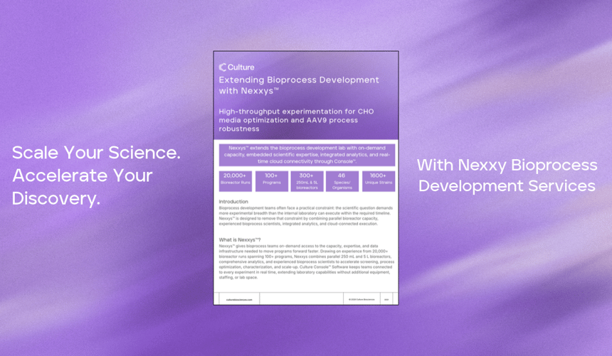 Extending Bioprocess Development with Nexxys